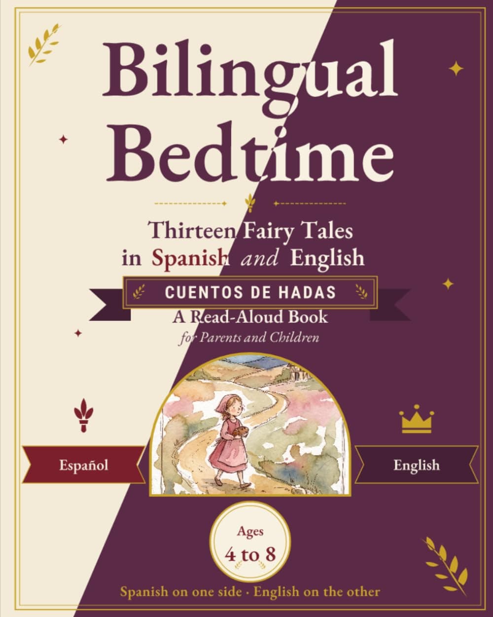Cover of Bilingual Bedtime (Thirteen Fairy Tales in Spanish and English), a Spanish and English mirror book for children