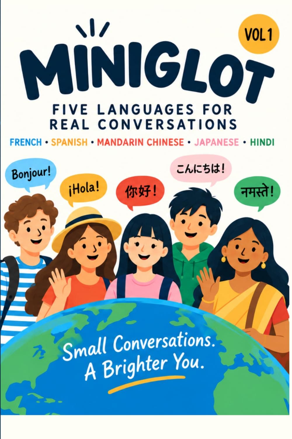 Cover of Miniglot (Small Conversations in Five Languages), a five-language conversation book with English