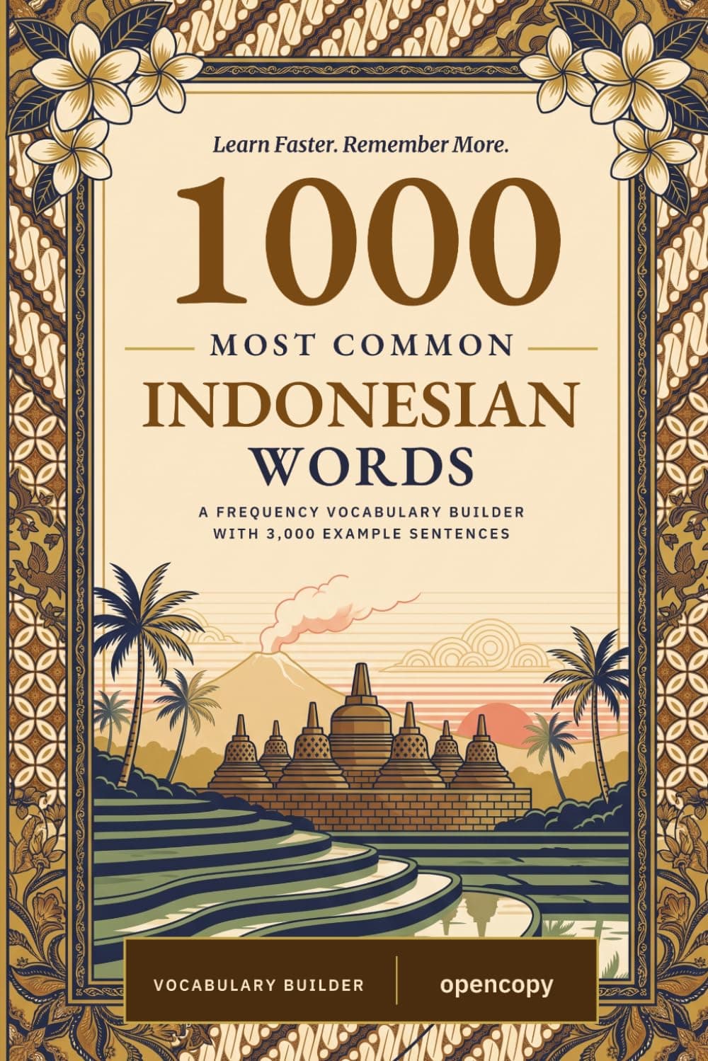 Cover of 1000 Most Common Indonesian Words (Vocabulary Builder), an interlinear Indonesian–English edition
