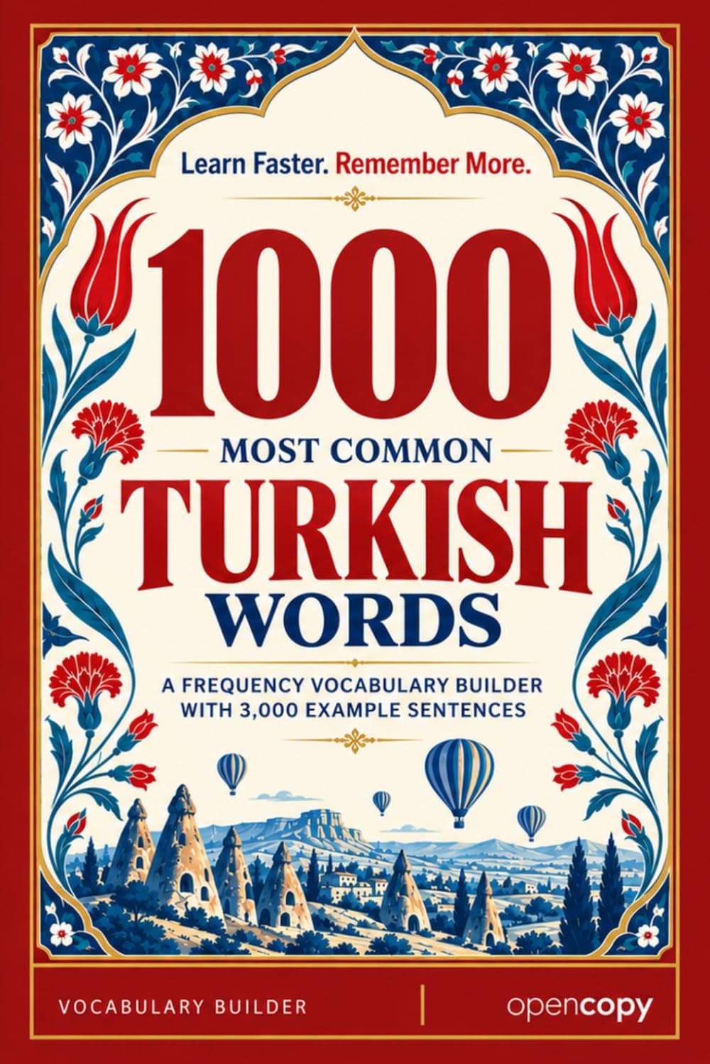 Cover of 1000 Most Common Turkish Words (Vocabulary Builder), an interlinear Turkish–English edition